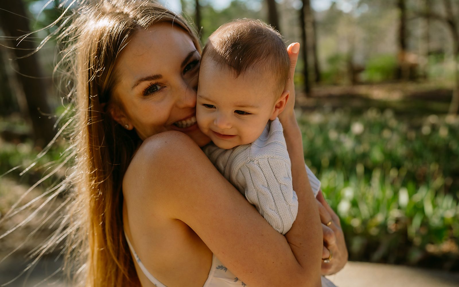 Mother and child at golden hour in Central Arkansas